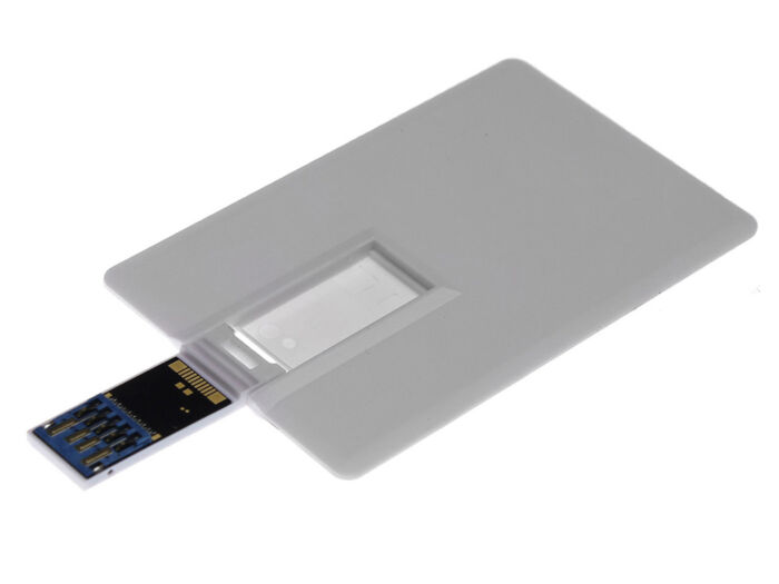 USB 3.0- флешка на 32 Гб в виде визитки, с раскладным чипом, белый