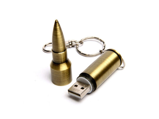 USB 3.0- флешка на 32 Гб в виде патрона от АК-47, бронзовый