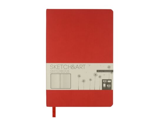Скетчбук А5 Sketch & Art 100 г/м2, soft-touch, красный
