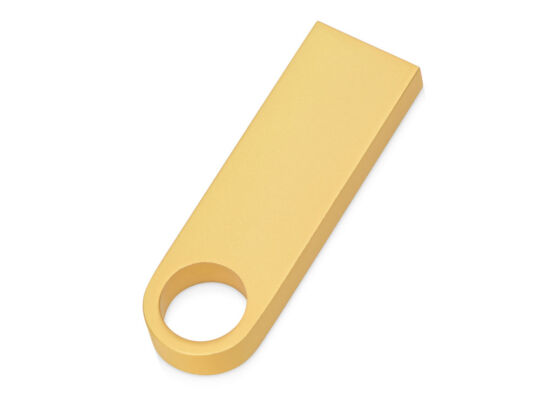 USB 2.0- флешка на 16 Гб с мини чипом, компактный дизайн с круглым отверстием, золотистый