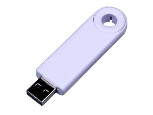 USB 2.0- флешка промо на 32 Гб прямоугольной формы, выдвижной механизм, белый