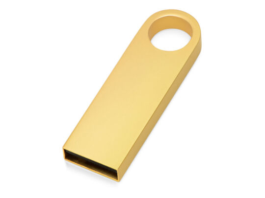 USB 2.0- флешка на 64 Гб с мини чипом, компактный дизайн с круглым отверстием, золотистый