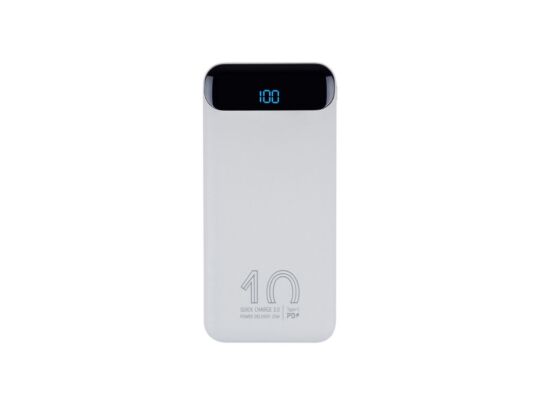 Внешний аккумулятор с дисплеем, 10000 mAh, белый