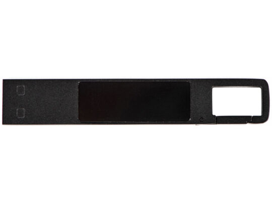 USB 2.0- флешка на 32 Гб c подсветкой логотипа Hook LED, темно-серый, синяя подсветка