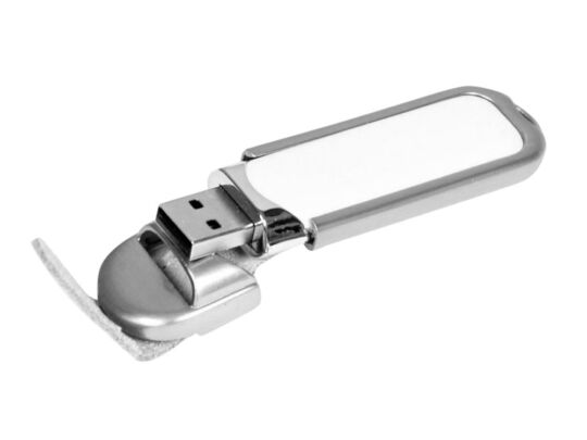 USB 3.0- флешка на 32 Гб с массивным классическим корпусом, белый/серебристый