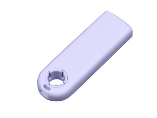 USB 3.0- флешка промо на 64 Гб прямоугольной формы, выдвижной механизм, белый