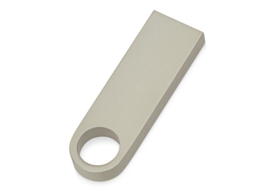 USB 2.0- флешка на 32 Гб с мини чипом, компактный дизайн с круглым отверстием, серебристый