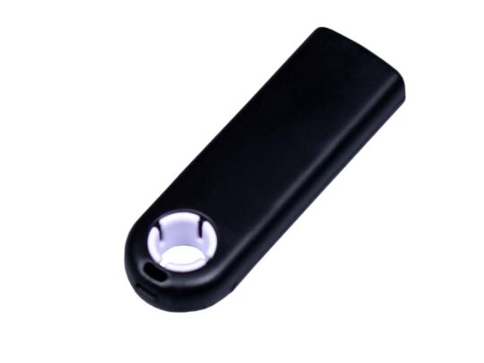 USB 3.0- флешка промо на 64 Гб прямоугольной формы, выдвижной механизм, черный/белый