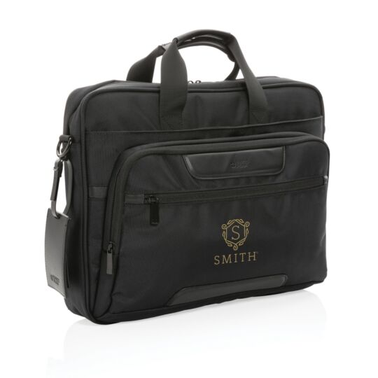 Сумка для ноутбука Swiss Peak Voyager из RPET AWARE™, 15,6", черный